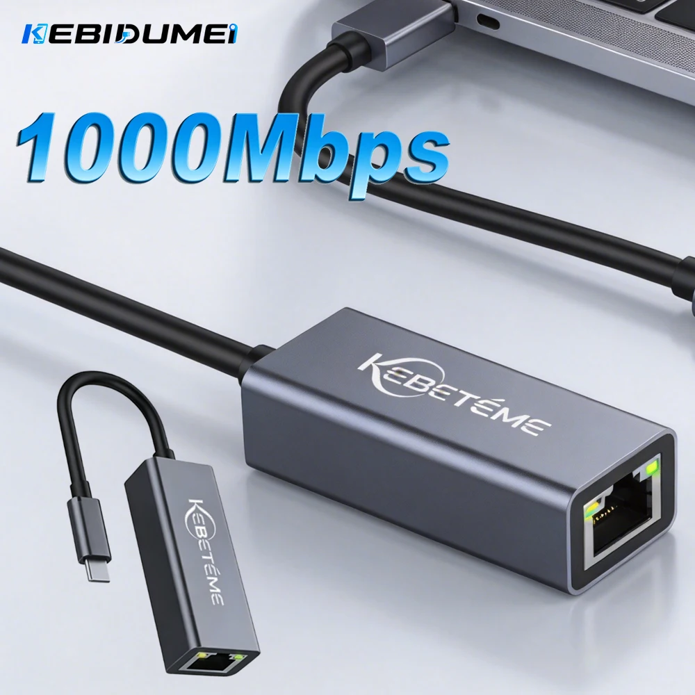 KEBIDUMEI USB3.0 To RJ45 Gigabit Network Card 10/100/1000Mbps USB Ethernet Adapter For PC MacBook Win10 11 Wired LAN Adaptor
KEBIDUMEI USB3.0 To RJ45 Gigabit Network Card 10/100/1000Mbps USB Ethernet Adapter For PC MacBook Win10 11 Wired LAN Adaptor
