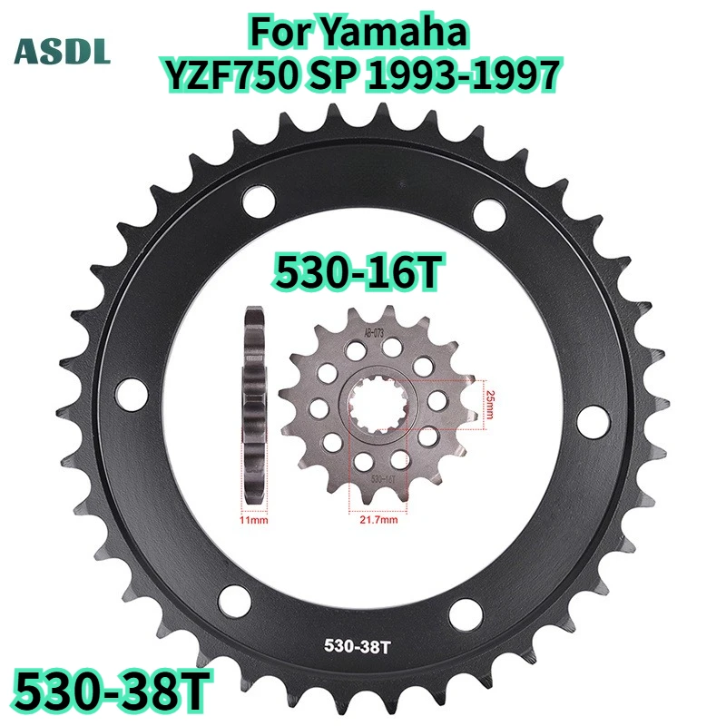530 Chain Conversion Motorcycle Gear Wheel Front Rear Sprocket 38T 16T For Yamaha YZF750 SP 1993 1994 1995 1996 1997
530 Chain Conversion Motorcycle Gear Wheel Front Rear Sprocket 38T 16T For Yamaha YZF750 SP 1993 1994 1995 1996 1997