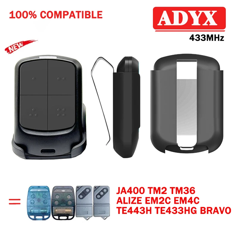 ADYX JA400 TM2 TM3 ALIZE EM2C EM4C TE4433H TE433HG Electric Garage Door Remote Control Handheld Starter
ADYX JA400 TM2 TM3 ALIZE EM2C EM4C TE4433H TE433HG Electric Garage Door Remote Control Handheld Starter