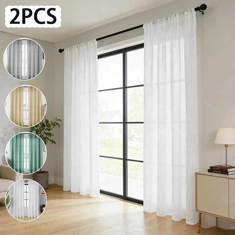 2pcs Elegant Linen Material Rod Pocket Curtains,Lightweight & Airy Window Treatments with Grommets for Living Room Bedroom Patio
2pcs Elegant Linen Material Rod Pocket Curtains,Lightweight & Airy Window Treatments with Grommets for Living Room Bedroom Patio