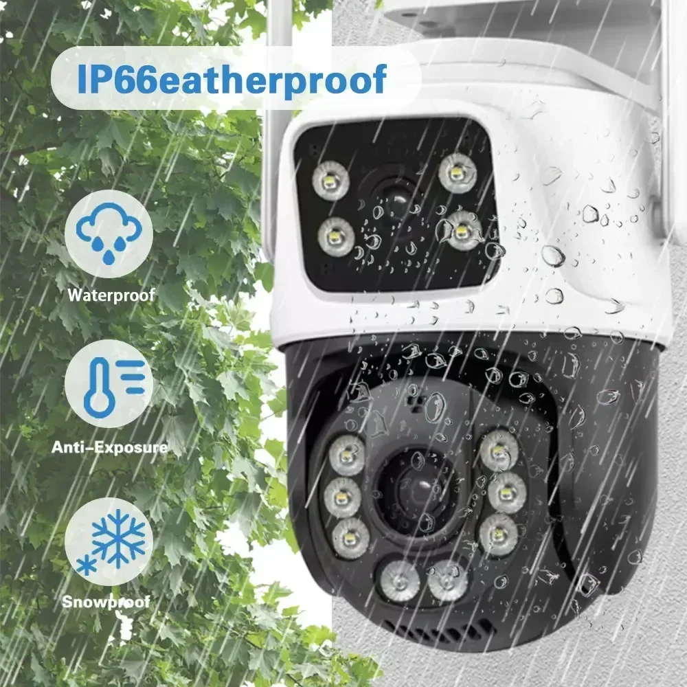 4K 8MP Outdoor Wireless Security Camera Dual Lens Dual Screen AI Human Detect Auto Tracking PTZ Wifi Survalance Camera iCSee App
4K 8MP Outdoor Wireless Security Camera Dual Lens Dual Screen AI Human Detect Auto Tracking PTZ Wifi Survalance Camera iCSee App