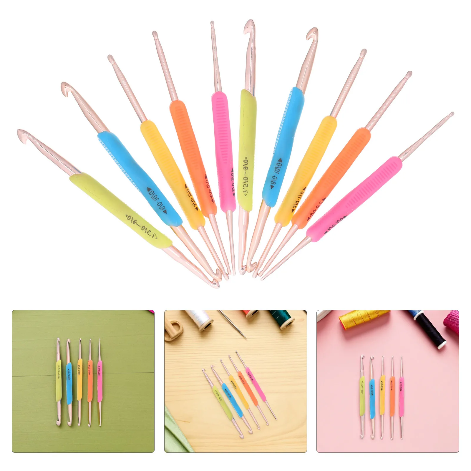 10pcs Double Ended Crochet Hook Set Clear Graduated Soft Handle For Chunky Yarn Blankets Shawls Hats Crafting Plastic
10pcs Double Ended Crochet Hook Set Clear Graduated Soft Handle For Chunky Yarn Blankets Shawls Hats Crafting Plastic
