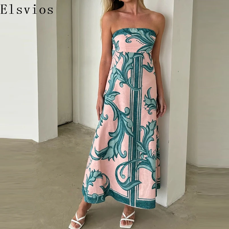 New Elegant Sleeveless Backless Holiday Dress Women 2025 Bustier High Waist Party Dress Fashion Floral Print Beach Long Dress
New Elegant Sleeveless Backless Holiday Dress Women 2025 Bustier High Waist Party Dress Fashion Floral Print Beach Long Dress
