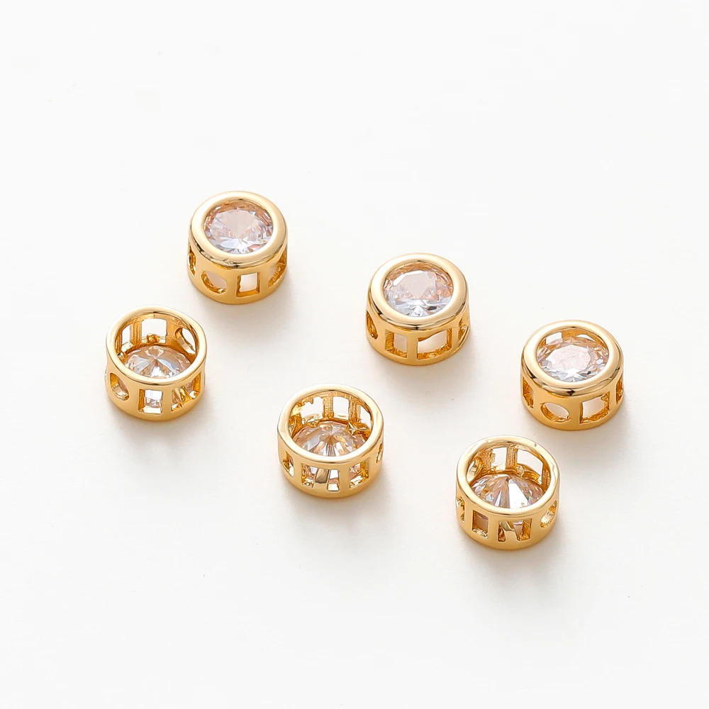 2/4/6Pcs 18K Gold Plated Rhinestone Round Beads Brass Metal Cubic Zirconia Spacer Beads DIY Jewelry Making Accessories
2/4/6Pcs 18K Gold Plated Rhinestone Round Beads Brass Metal Cubic Zirconia Spacer Beads DIY Jewelry Making Accessories