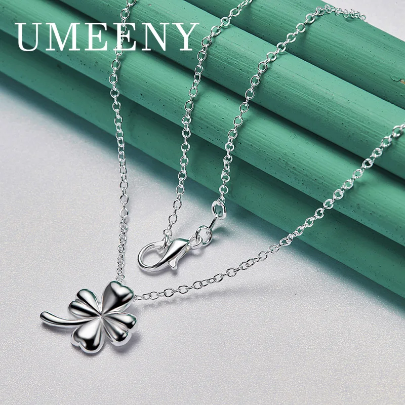 Charm 925 Sterling Silver 16-30 Inch Delicate Four Leaf Clover Necklace Women Party Engagement Accessories Jewelry Gift
Charm 925 Sterling Silver 16-30 Inch Delicate Four Leaf Clover Necklace Women Party Engagement Accessories Jewelry Gift