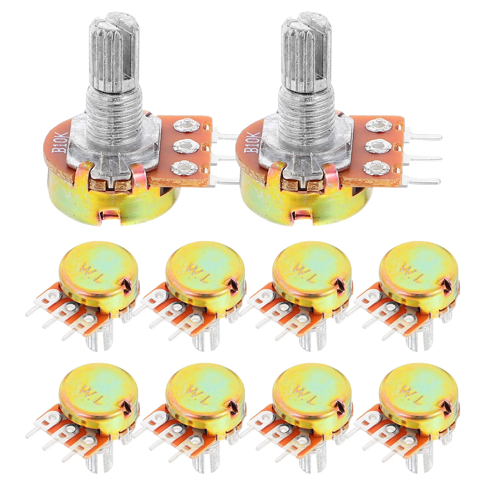 10 Pcs Potentiometer Audio Taper Adjustable Breadboard Variable Resistor Copper Guitar Accessories
10 Pcs Potentiometer Audio Taper Adjustable Breadboard Variable Resistor Copper Guitar Accessories