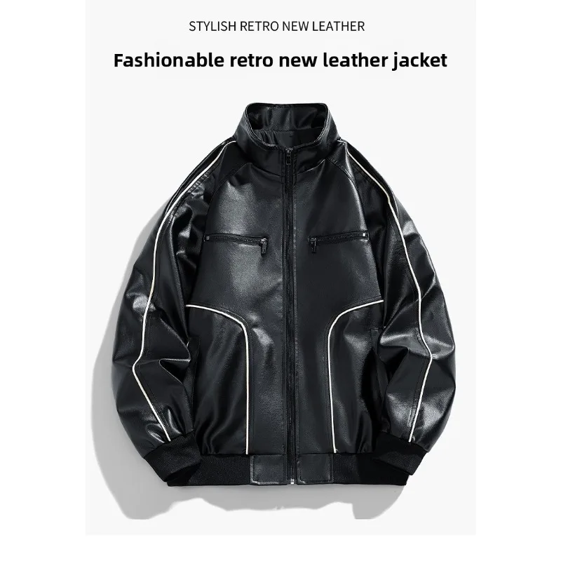 Новая мужская повседневная спортивная велосипедная куртка на осень, крутая стильная кожаная куртка-пилот в американском стиле, элитное повседневное модное пальто
Новая мужская повседневная спортивная велосипедная куртка на осень, крутая стильная кожаная куртка-пилот в американском стиле, элитное повседневное модное пальто