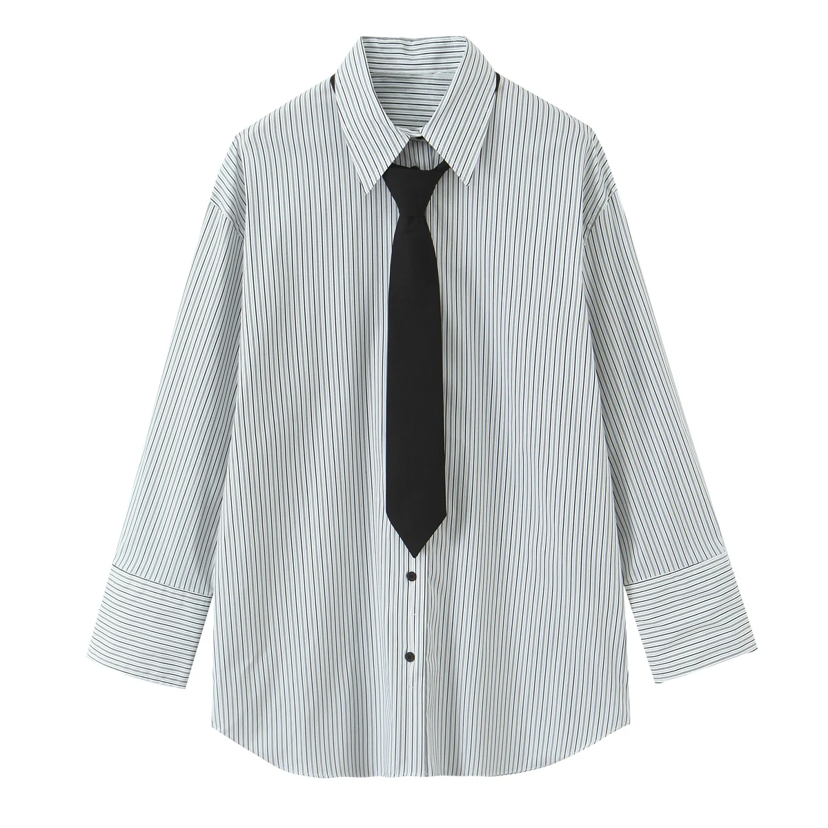 Fall New Arrival: Tie-Style Poplin Shirt Women's Relaxed Fit Distinctive Collar Drop Shoulder Design Long Sleeve Poplin Shirt
Fall New Arrival: Tie-Style Poplin Shirt Women's Relaxed Fit Distinctive Collar Drop Shoulder Design Long Sleeve Poplin Shirt