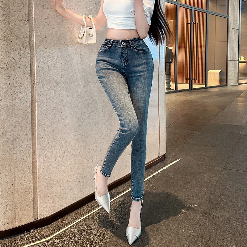 Comfortable Faionable New Arrival Slim Fit Denim Jeans High Waist Tight Nine-Piece Women's Clothing Blue Color Spring Season
Comfortable Faionable New Arrival Slim Fit Denim Jeans High Waist Tight Nine-Piece Women's Clothing Blue Color Spring Season