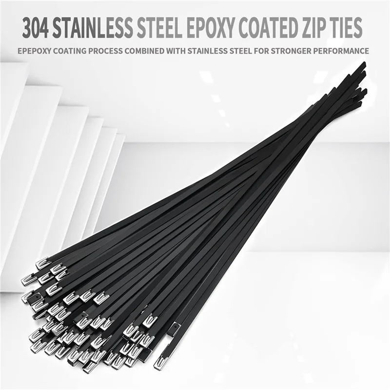 HLZS-Metal Zip Ties Black 200Pcs 11.8 Inch 304 Stainless Steel Epoxy Coated Cable Tie For Machinery, Vehicles, Farms, Cables
HLZS-Metal Zip Ties Black 200Pcs 11.8 Inch 304 Stainless Steel Epoxy Coated Cable Tie For Machinery, Vehicles, Farms, Cables