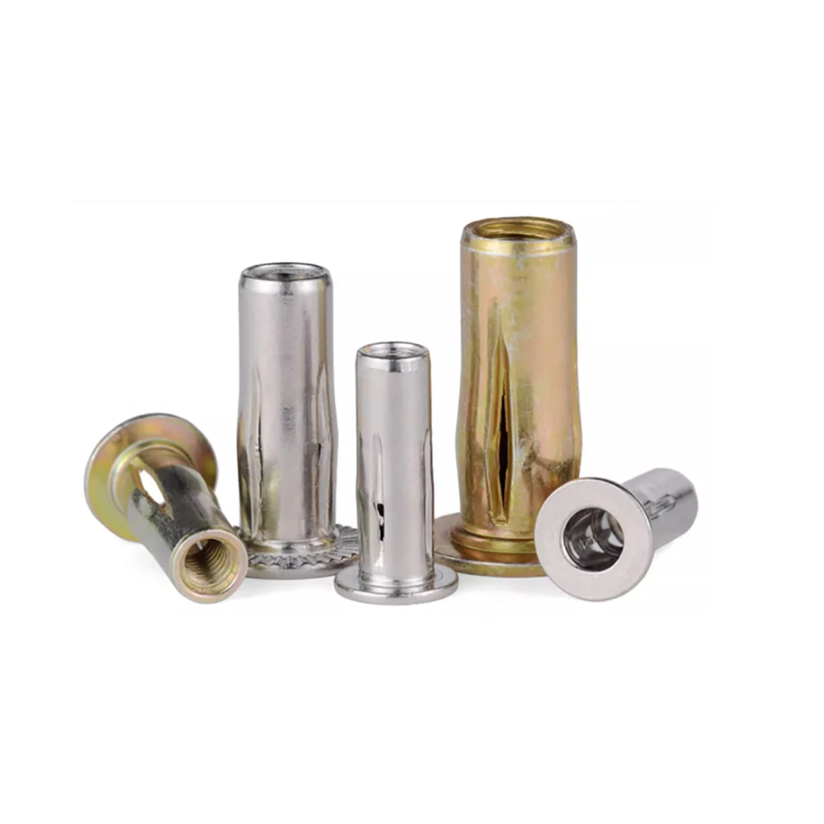 Lantern Rivet Nut / 304 Stainless Steel Galvanized Auto Parts Slotted Expansion Rivet Nut M5M6M8
Lantern Rivet Nut / 304 Stainless Steel Galvanized Auto Parts Slotted Expansion Rivet Nut M5M6M8