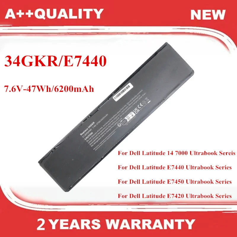 34GKR Laptop Battery For Dell Latitude 14 7000 E7440 E7450 E7420 Ultrabook X7JK1 0D47W C8GC5 KR71X MGH81 XJ8TX CKCYH 7.6V-47Wh
34GKR Laptop Battery For Dell Latitude 14 7000 E7440 E7450 E7420 Ultrabook X7JK1 0D47W C8GC5 KR71X MGH81 XJ8TX CKCYH 7.6V-47Wh