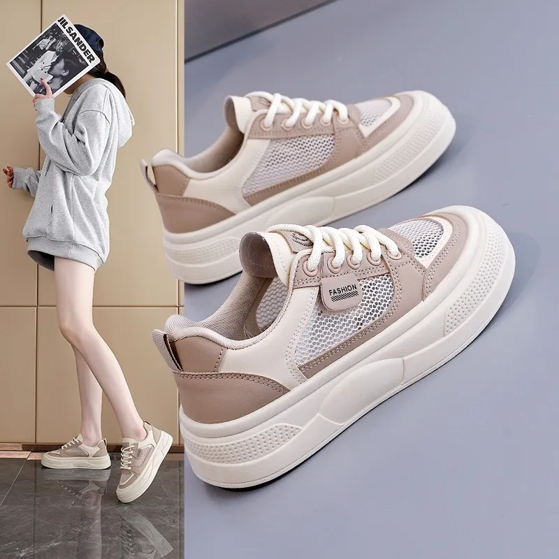 Zapatos De Mujer, новые женские кроссовки на плоской подошве, летняя сетчатая дышащая обувь для отдыха с резиновой поверхностью, женская вулканизированная обувь на шнуровке, 2025 г. 
Zapatos De Mujer, новые женские кроссовки на плоской подошве, летняя сетчатая дышащая обувь для отдыха с резиновой поверхностью, женская вулканизированная обувь на шнуровке, 2025 г.