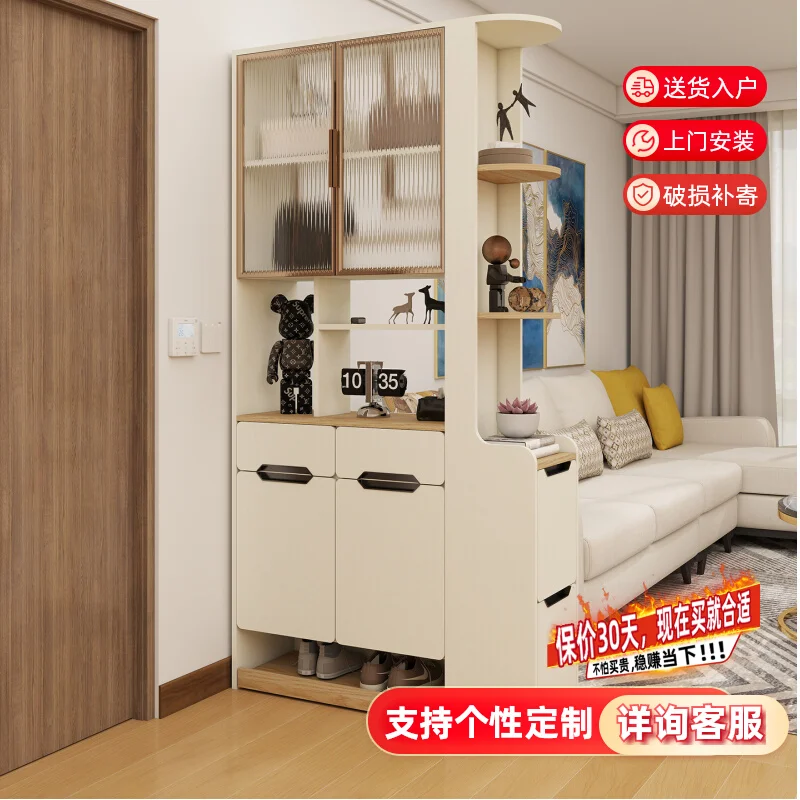 Entry door shoe cabinet opposite the door double-sided foyer screen through the hall partition cabinet integrated simple living
Entry door shoe cabinet opposite the door double-sided foyer screen through the hall partition cabinet integrated simple living