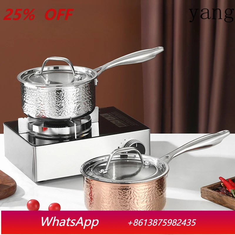 LMM stainless steel milk pot three-layer steel hammer pattern gold complementary food pot thickened for household use
LMM stainless steel milk pot three-layer steel hammer pattern gold complementary food pot thickened for household use