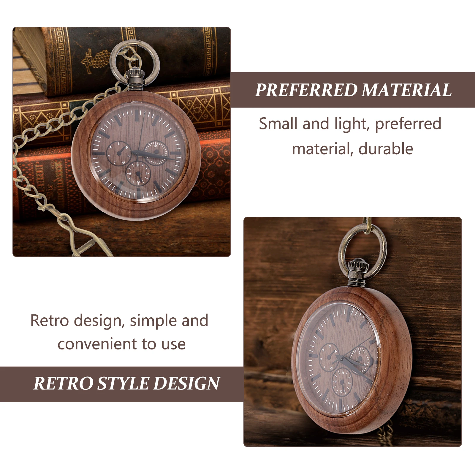 Wooden Pocket Watch Old Fashioned Watches for Men Vintage with Chain Chains Universal
Wooden Pocket Watch Old Fashioned Watches for Men Vintage with Chain Chains Universal