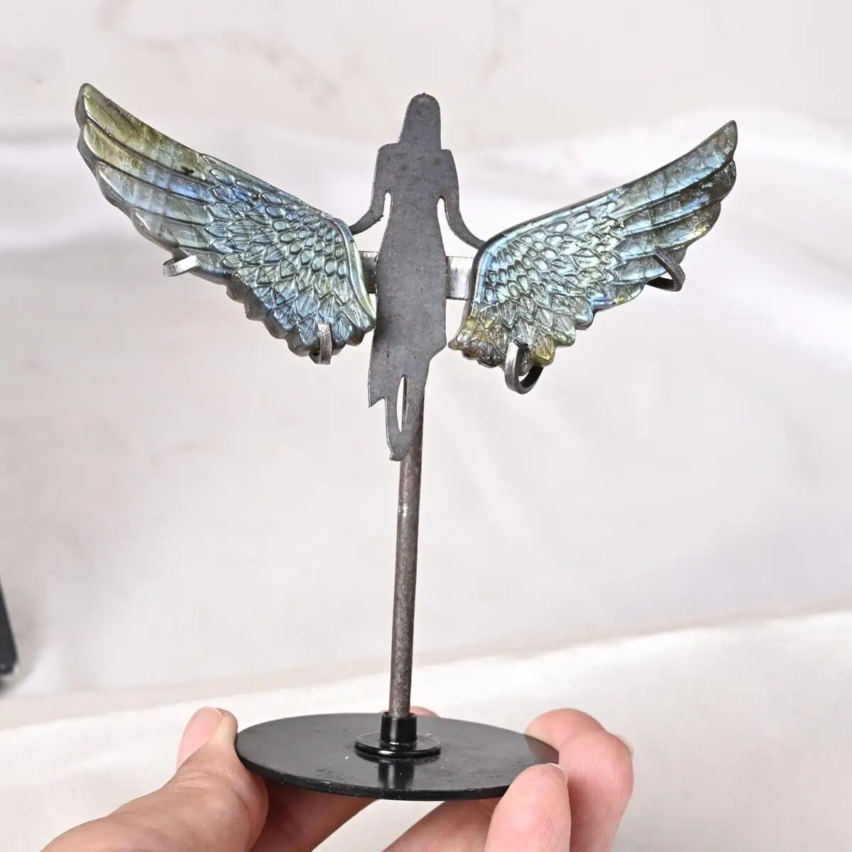 1 Pair Labradorite Wing-Shaped Stone -Blue Labradorite Gemstone Accents, Mystical Decor|Wingshaped Stone|Intricate Detailing
1 Pair Labradorite Wing-Shaped Stone -Blue Labradorite Gemstone Accents, Mystical Decor|Wingshaped Stone|Intricate Detailing