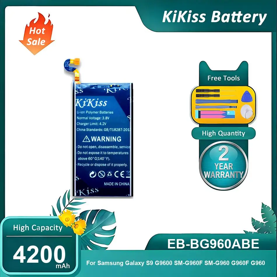 KiKiss Battery For Samsung Galaxy S9 G9600 SM-G960F SM-G960 G960F G960,EB-BG960ABE,4200mAh
KiKiss Battery For Samsung Galaxy S9 G9600 SM-G960F SM-G960 G960F G960,EB-BG960ABE,4200mAh