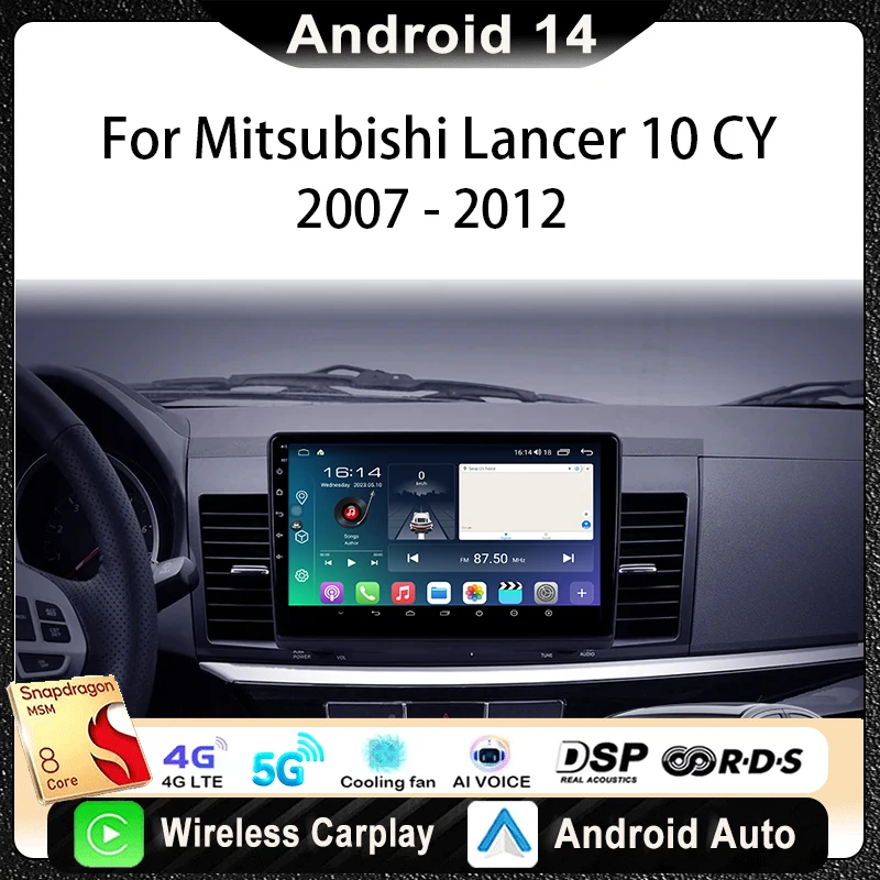For Mitsubishi Lancer 10 CY 2007 - 2012 Car Radio Multimedia Video Player Navigation Stereo GPS Android14 wireless Carplay DSP
For Mitsubishi Lancer 10 CY 2007 - 2012 Car Radio Multimedia Video Player Navigation Stereo GPS Android14 wireless Carplay DSP