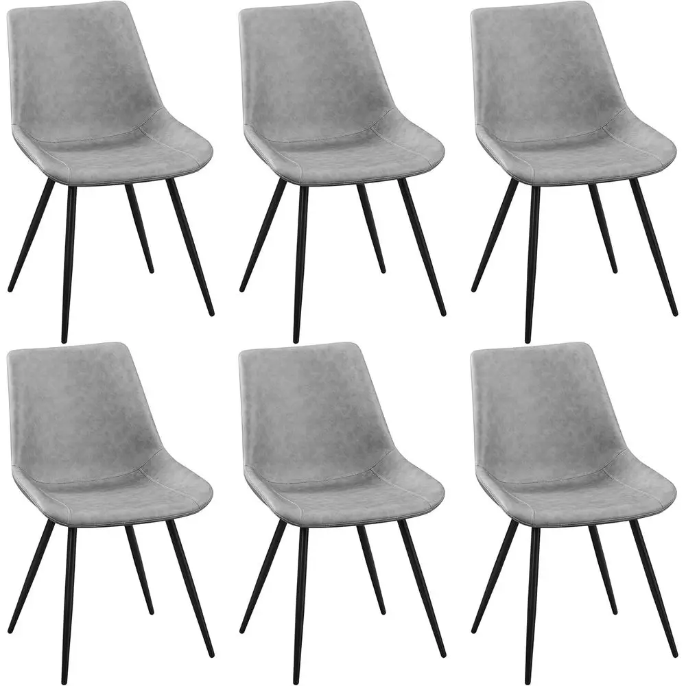 6-Piece Upholstered Dining Chairs Set with Leatherette Seats and Metal Legs, Gray
6-Piece Upholstered Dining Chairs Set with Leatherette Seats and Metal Legs, Gray
