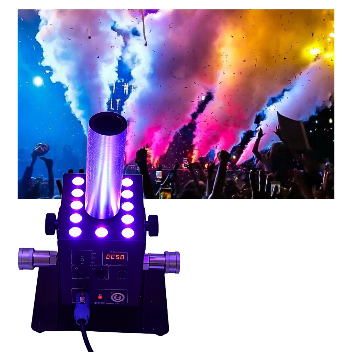 Wedding Event Stage Night Club Disco DJ Effect Equipment Smoke Fog Cryo Cannon Smog Maker 12x3W LED DMX Column Electric Metal
Wedding Event Stage Night Club Disco DJ Effect Equipment Smoke Fog Cryo Cannon Smog Maker 12x3W LED DMX Column Electric Metal