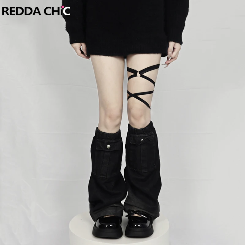 REDDACHiC Women Gradient Black Denim Leg Warmers Elastic Band Function Pockets Cargo Knee Long Socks Harajuku Grayu Y2k Gaiter
REDDACHiC Women Gradient Black Denim Leg Warmers Elastic Band Function Pockets Cargo Knee Long Socks Harajuku Grayu Y2k Gaiter