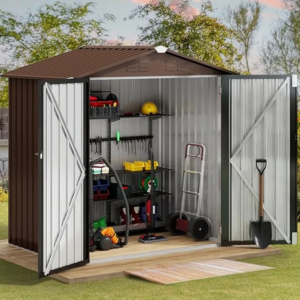 Outdoor Storage Shed 6 4FT, Heavy Duty Metal Tool Sheds Storage House with Single Lockable Door & Air Vent for Garden, Patio
Outdoor Storage Shed 6 4FT, Heavy Duty Metal Tool Sheds Storage House with Single Lockable Door & Air Vent for Garden, Patio