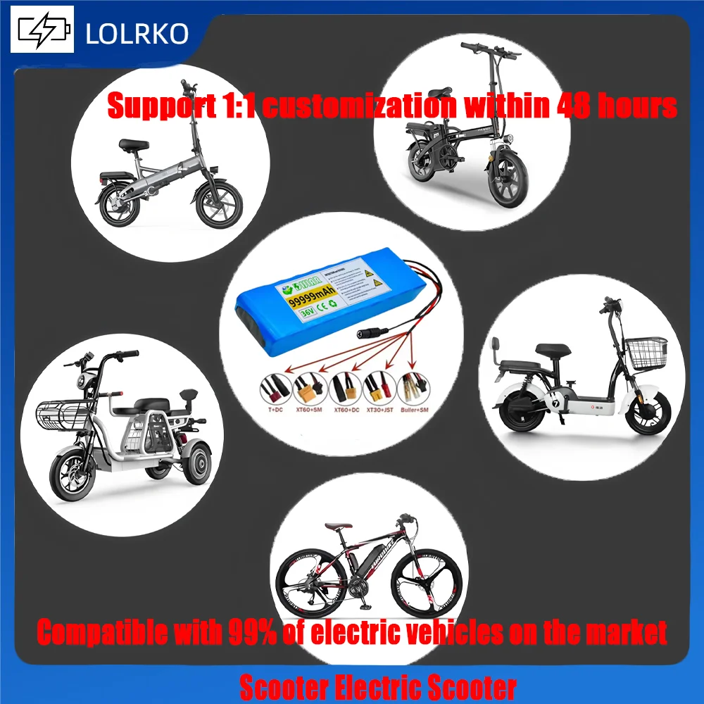 36V 999Ah18650 Rechargeable Lithium Ion Battery 10S2P 42V 500W, Used for Bicycles, Scooters Electric Motorcycle
36V 999Ah18650 Rechargeable Lithium Ion Battery 10S2P 42V 500W, Used for Bicycles, Scooters Electric Motorcycle