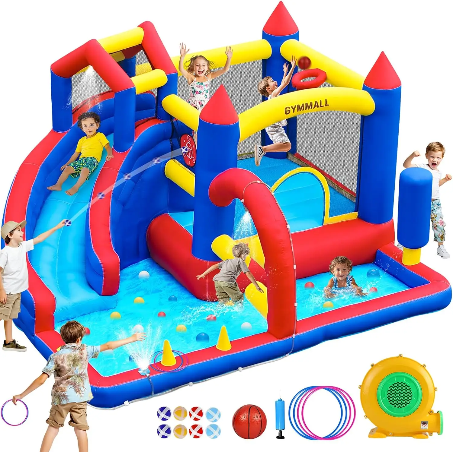 9-in-1 Inflatable Water Bounce House for Kids Indoor & Outdoor - Includes Slide, Bouncer, Climbing Wall, Perfect for Backyard Parties and Room Play
9-in-1 Inflatable Water Bounce House for Kids Indoor & Outdoor - Includes Slide, Bouncer, Climbing Wall, Perfect for Backyard Parties and Room Play