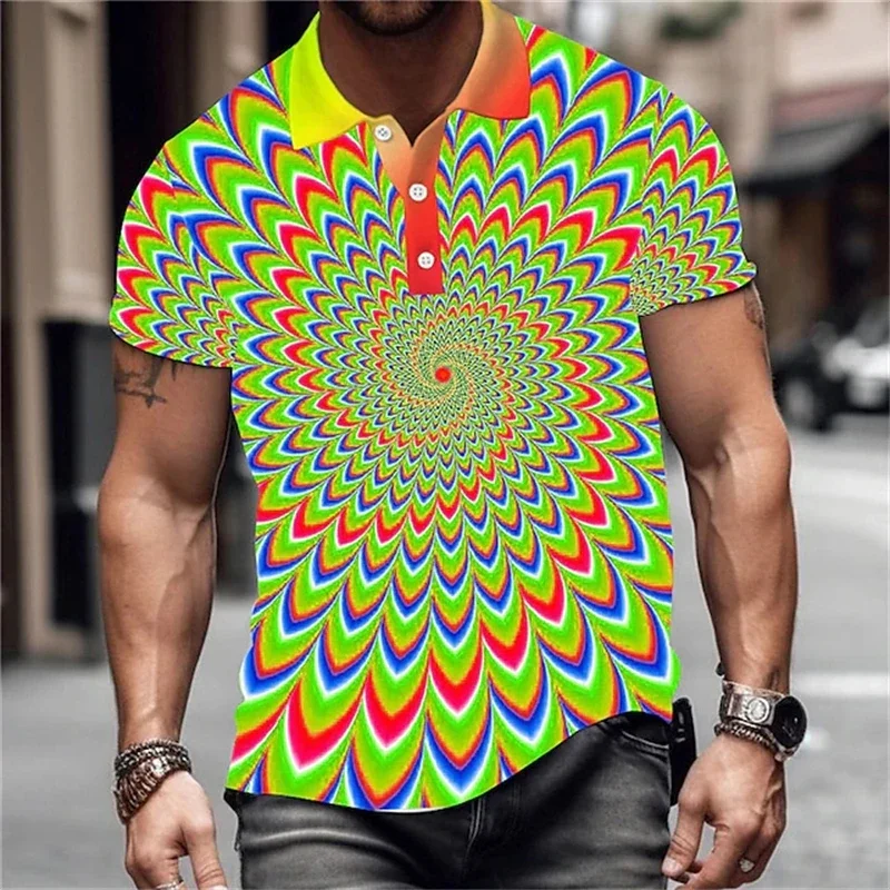 Rainbow Men's Polo Shirt Lapel Polo Button Up Polos Golf Shirt Optical Illusion Graphic Prints Turndown Blue Purple Green Shirts
Rainbow Men's Polo Shirt Lapel Polo Button Up Polos Golf Shirt Optical Illusion Graphic Prints Turndown Blue Purple Green Shirts