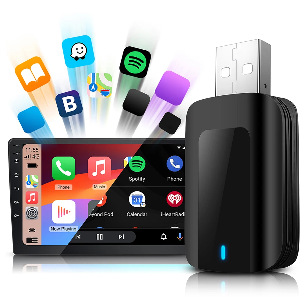 Wired To Wireless Carplay & Android Auto Mini Adapter 2.4/5G WiFi USB Plug and Play for Cars with OEM Wired CarPlay Android Auto
Wired To Wireless Carplay & Android Auto Mini Adapter 2.4/5G WiFi USB Plug and Play for Cars with OEM Wired CarPlay Android Auto
