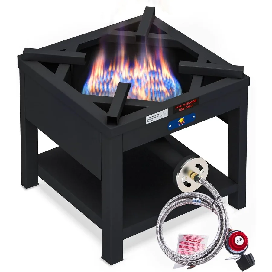 Single Burner Propane Stove 200 000BTU Cast Iron High Pressure Outdoor Propane Burner Cooker 16.5 Heavy Duty Square Stove D
Single Burner Propane Stove 200 000BTU Cast Iron High Pressure Outdoor Propane Burner Cooker 16.5 Heavy Duty Square Stove D