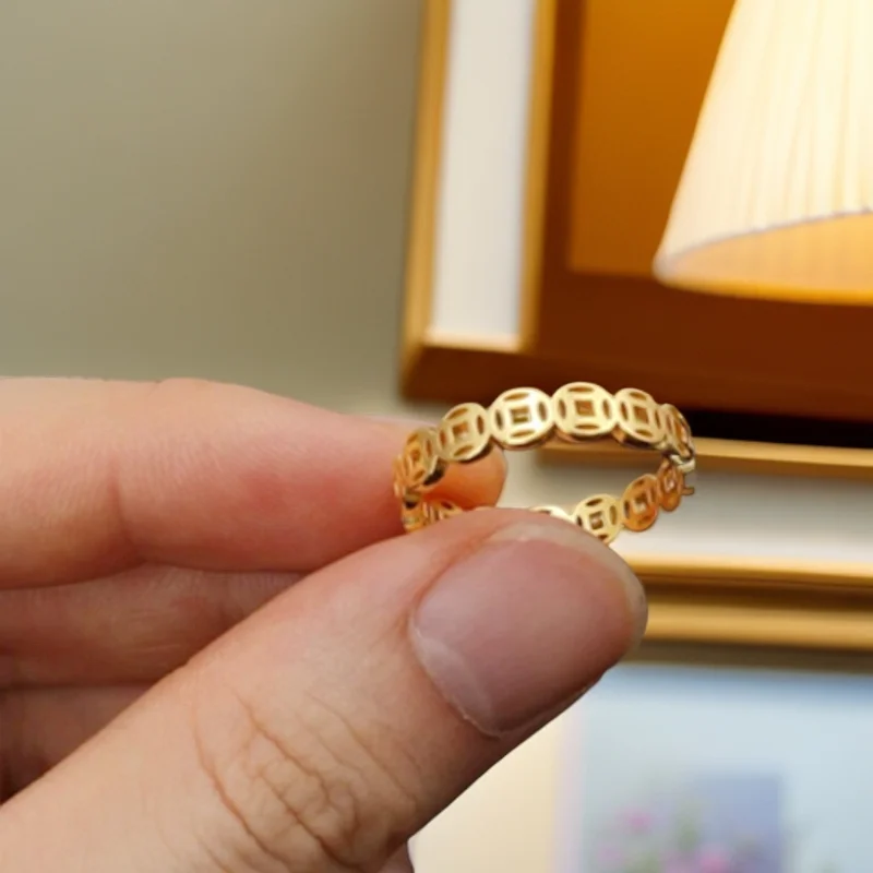 Personality Copper Coin Ring Exquisite Jewelry for Women Meaning Wealth Transfer Temperament Light Luxury Ring 2
Personality Copper Coin Ring Exquisite Jewelry for Women Meaning Wealth Transfer Temperament Light Luxury Ring 2