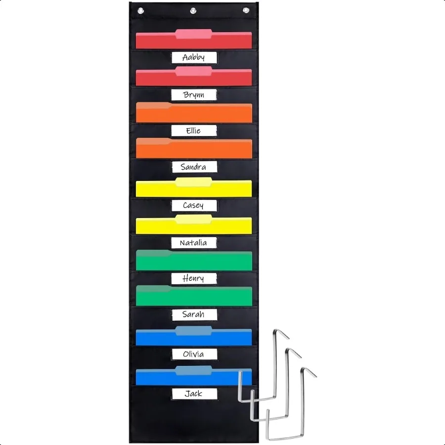 10 Pockets Storage Pocket Chart with 10 Nametag Pockets Hanging Wall File Organizer for File Folders with 3 Hangers for Classro
10 Pockets Storage Pocket Chart with 10 Nametag Pockets Hanging Wall File Organizer for File Folders with 3 Hangers for Classro