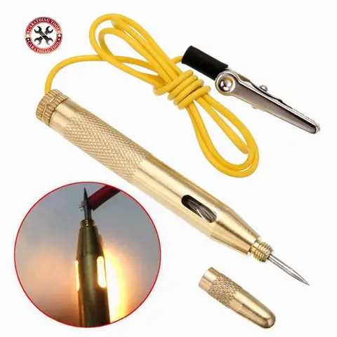 HOT!!! Auto Car Light Circuit Tester Lamp Voltage DC 6V 12V 24V Copper Test Pen Detector Probe Light System Test Probe Lamp