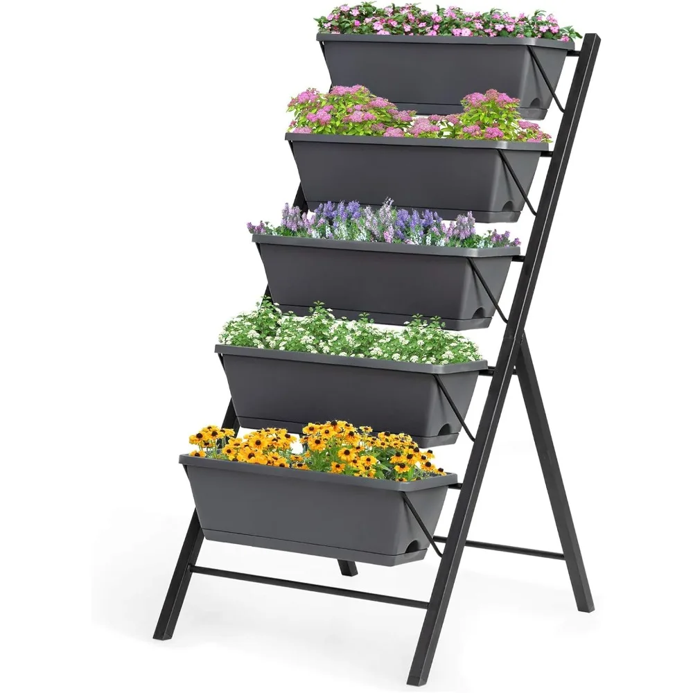 Vertical Raised Garden Bed, Elevated Planter Raised Beds with Water Drainage, Freestanding 5 Container Boxes
Vertical Raised Garden Bed, Elevated Planter Raised Beds with Water Drainage, Freestanding 5 Container Boxes