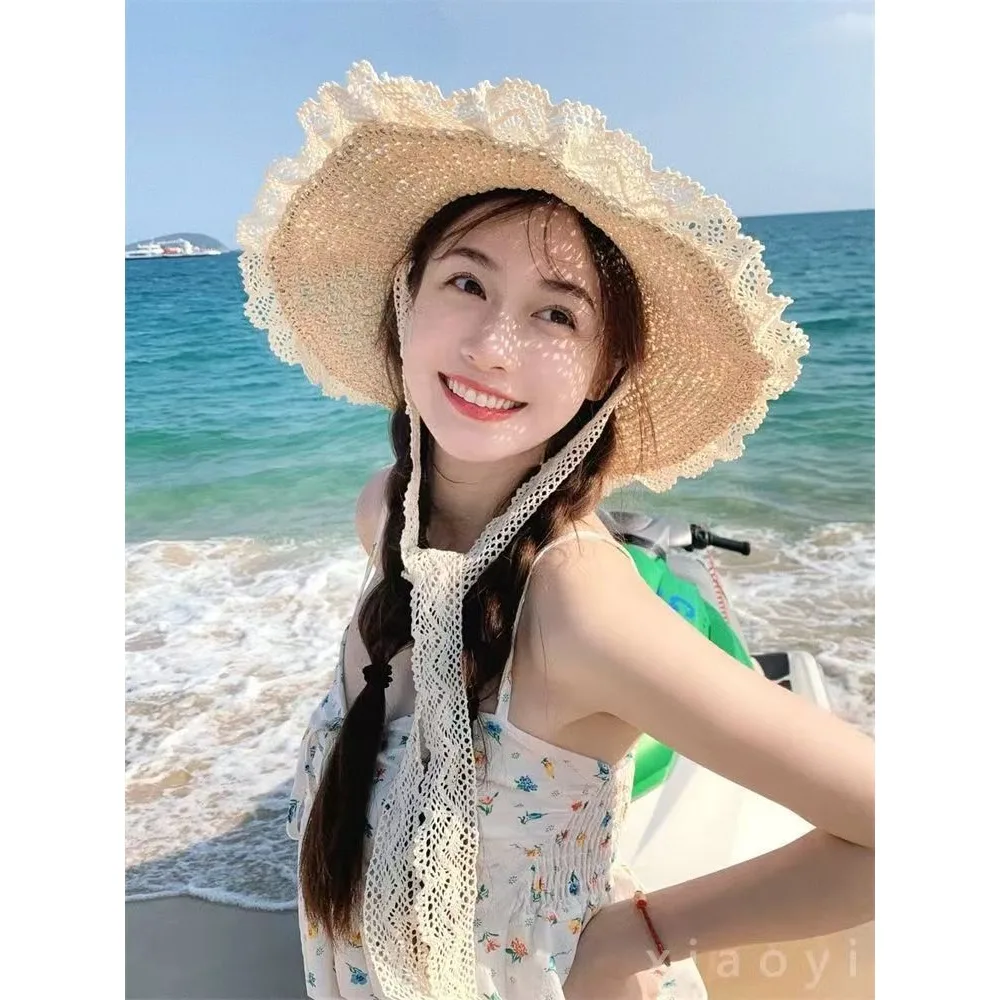 Beach hat hollow new straw hat women 2025 sunscreen lace cotton thread material French breathable summer beach hat for women
Beach hat hollow new straw hat women 2025 sunscreen lace cotton thread material French breathable summer beach hat for women