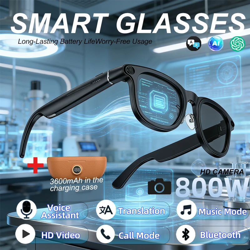 2026 New Smart Glasses WIFI Transmission AI Voice Assistant Bluetooth Call 800W Camera+3600mAh Charging Compartment Smartglasses
2026 New Smart Glasses WIFI Transmission AI Voice Assistant Bluetooth Call 800W Camera+3600mAh Charging Compartment Smartglasses