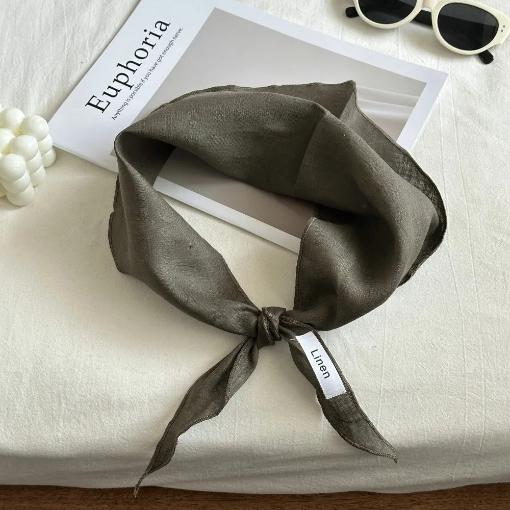 Fashion Solid Color Linen Scarf Breathable Thin Fabric Headscarf Comfortable Feel Triangle Scarf Vacation Use
Fashion Solid Color Linen Scarf Breathable Thin Fabric Headscarf Comfortable Feel Triangle Scarf Vacation Use