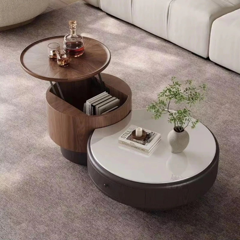 Medieval round coffee table set with drawer storage
Medieval round coffee table set with drawer storage