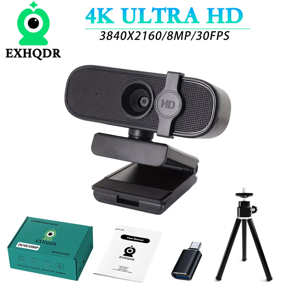 EXHQDR WEBCAM 4K/2K/1080P U с автофокусом, подходящим для веб-трансляции видеоконференций. Plug and play, встроенное шумоподавление микропо
EXHQDR WEBCAM 4K/2K/1080P U с автофокусом, подходящим для веб-трансляции видеоконференций. Plug and play, встроенное шумоподавление микропо