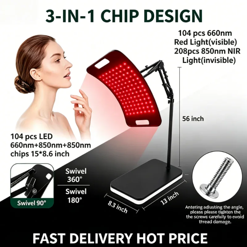 Durable Near Infrared Light Device 660nm Red Light 850nm Infrared Light Panel with Stand Body Red Light Lamp
Durable Near Infrared Light Device 660nm Red Light 850nm Infrared Light Panel with Stand Body Red Light Lamp