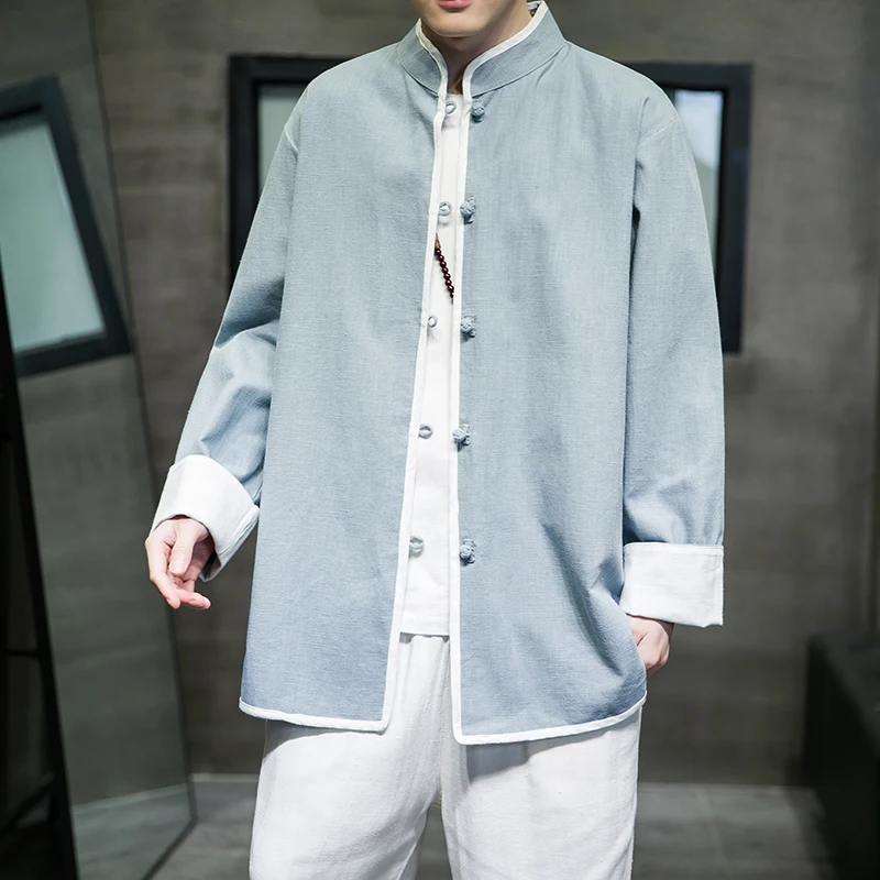 Mens Cotton Linen Jaet Stand Collar Button Decorated Retro Chinese Sle Outerwear Youth ular Knitted Material Autumn Wear
Mens Cotton Linen Jaet Stand Collar Button Decorated Retro Chinese Sle Outerwear Youth ular Knitted Material Autumn Wear