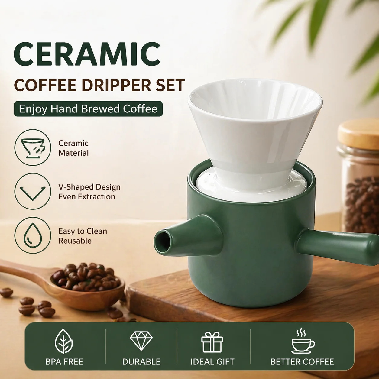 Ceramic Pour Over Coffee Maker Set 450ml Handmade Drip Cone Dripper & Coffee Pot Brewer Reusable Coffeeware Barista Accessories
Ceramic Pour Over Coffee Maker Set 450ml Handmade Drip Cone Dripper & Coffee Pot Brewer Reusable Coffeeware Barista Accessories