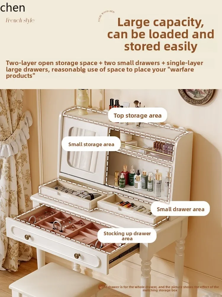 H5.26 solid wood dresser makeup table makeup mirror desk integrated small apartment master bedroom
H5.26 solid wood dresser makeup table makeup mirror desk integrated small apartment master bedroom