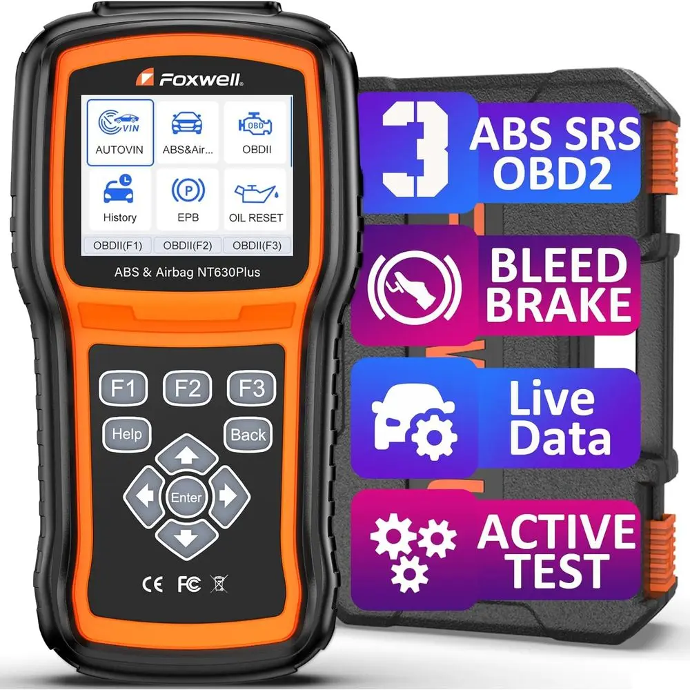 NT630 Plus 2 Scanner with ABS and SRS, 2025 ABS Auto Bleed Scan Tool Brake SRS Scanner Live Data, Car Code Reader Diagnostic Too
NT630 Plus 2 Scanner with ABS and SRS, 2025 ABS Auto Bleed Scan Tool Brake SRS Scanner Live Data, Car Code Reader Diagnostic Too