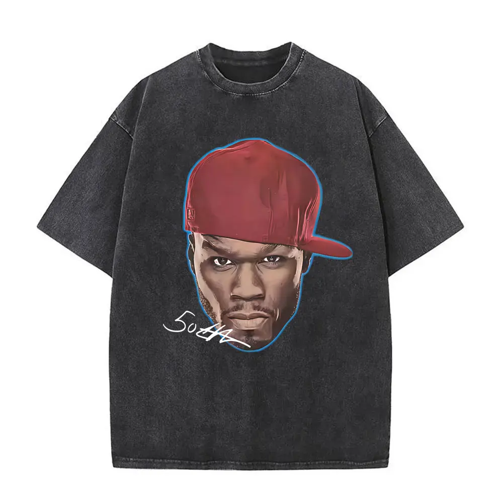 Washed Vintage Rapper 50 Cent Face Graphic T-shirt Men Women Fashion Hip Hop Oversized Tshirt Male Casual Cotton Retro Tee Shirt
Washed Vintage Rapper 50 Cent Face Graphic T-shirt Men Women Fashion Hip Hop Oversized Tshirt Male Casual Cotton Retro Tee Shirt