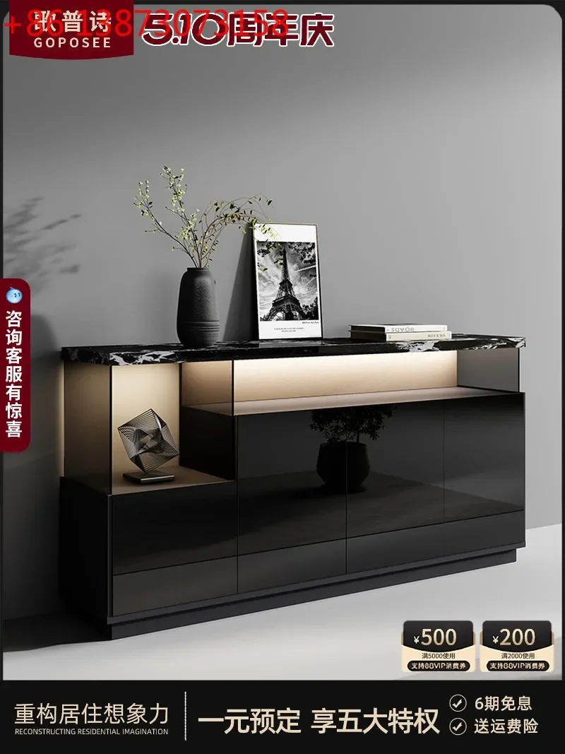Italian rock slab light luxury high-end living room designer solid wood tea cabinet
Italian rock slab light luxury high-end living room designer solid wood tea cabinet