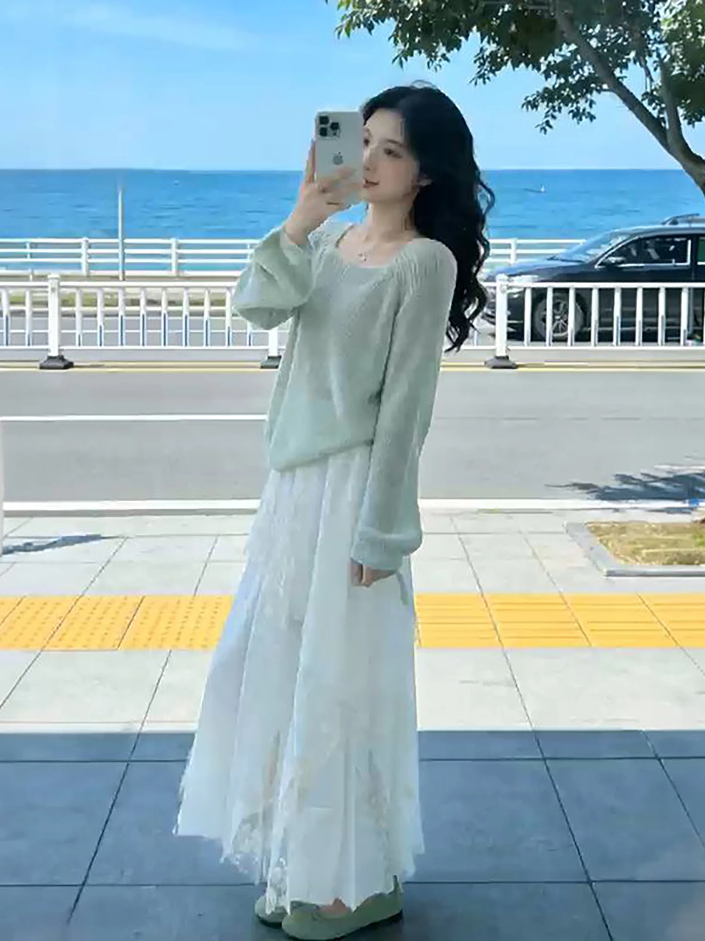 Summer Style Mint Green Knitted Top And Lace Half-length Skirt Two-piece Set Women's Fashion Casual High-waist Ensemble
Summer Style Mint Green Knitted Top And Lace Half-length Skirt Two-piece Set Women's Fashion Casual High-waist Ensemble
