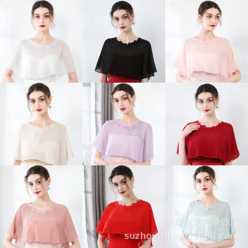 Chiffon Wrap Shawl Summer Black White Red Champagne Cape for Dresses
Chiffon Wrap Shawl Summer Black White Red Champagne Cape for Dresses